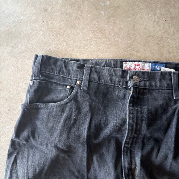 VINTAGE 90S BAGGY BLACK LEVIS BROWN TAB 540 MADE USA RELAXED FITS MENS 36X29 - Picture 3 of 7